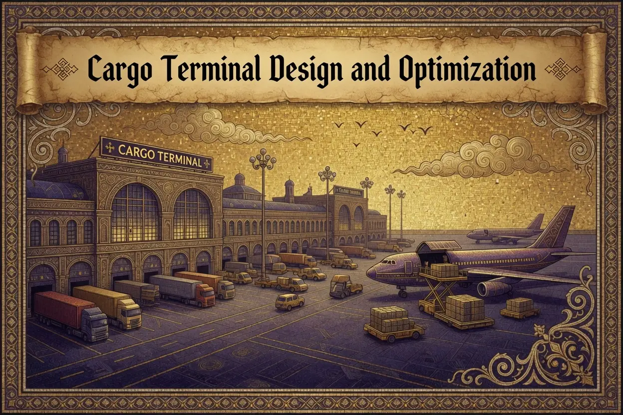 Modern airport cargo terminal and logistics infrastructure